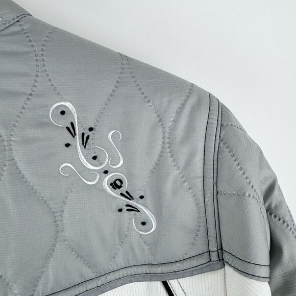 Pearl Izumi Women's Quilted Jacket Gray Cycling Full Zip Up Fleece Jacket XL - Picture 8 of 16